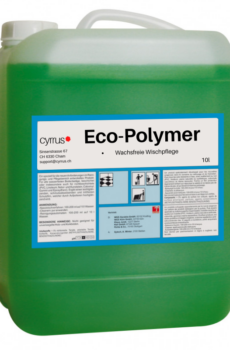 ecofloor polymer Wischpflege mit Selbstglanz und guter Polierbarkeit. Die optimierten, wasserlöslichen Polymere ergeben einen Selbstglanz und lassen sich gut aufpolieren.